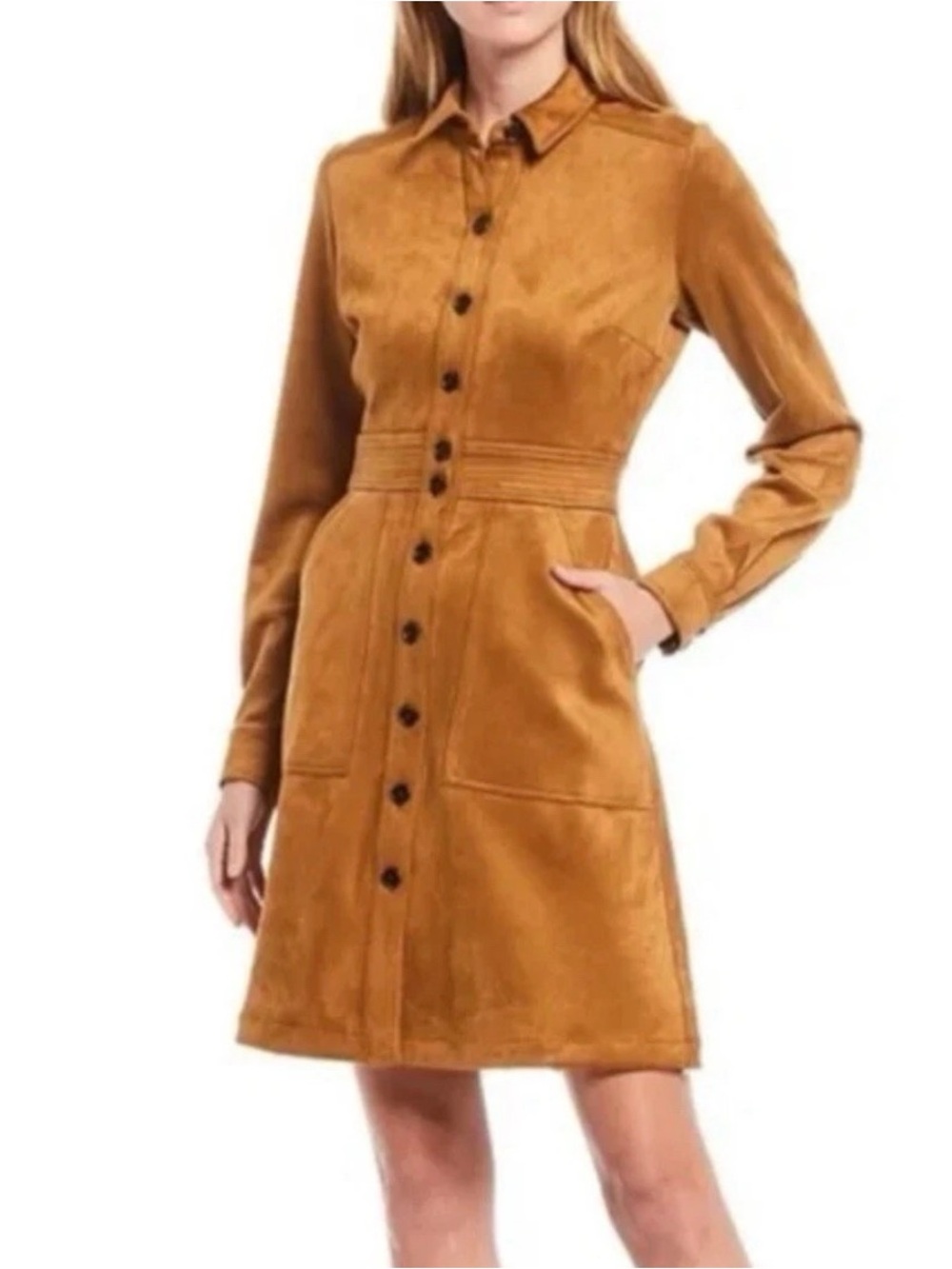 A Love A Faux Suede Long Sleeve Dress Size Medium